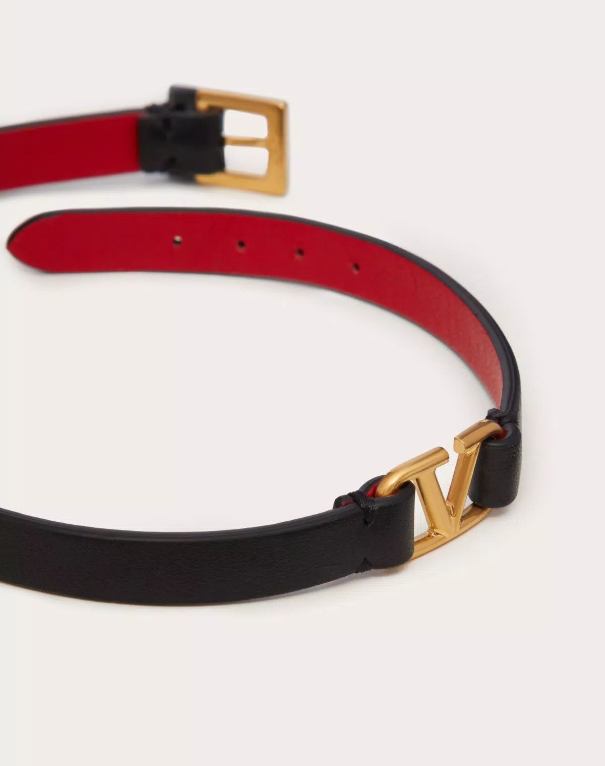 Valentino oc11z0725 Size:OS/Double-Strap Bracelet In Calfskin in Black Size ONE SIZE - 3 Thumbnail