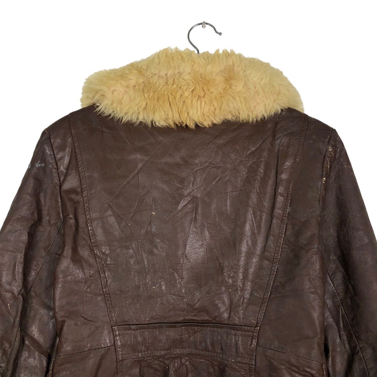 Japanese Brand 🔥Vintage Leather Jacket Biker Mink Fur Collar Racing Size US M / EU 48-50 / 2 - 9 Thumbnail