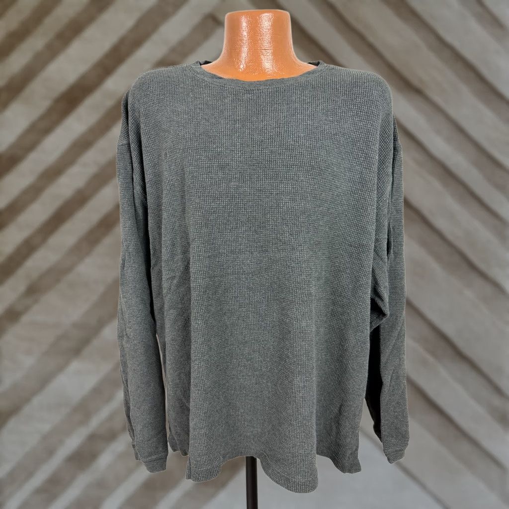 Eddie Bauer Eddie Bauer Shirt Men XLT Tall Waffle Knit Thermal Heavyweight Oversized Cotton Gray 90s Grunge Hipster Outdoor Vintage Style Tee Size US XL / EU 56 / 4 - 1 Thumbnail