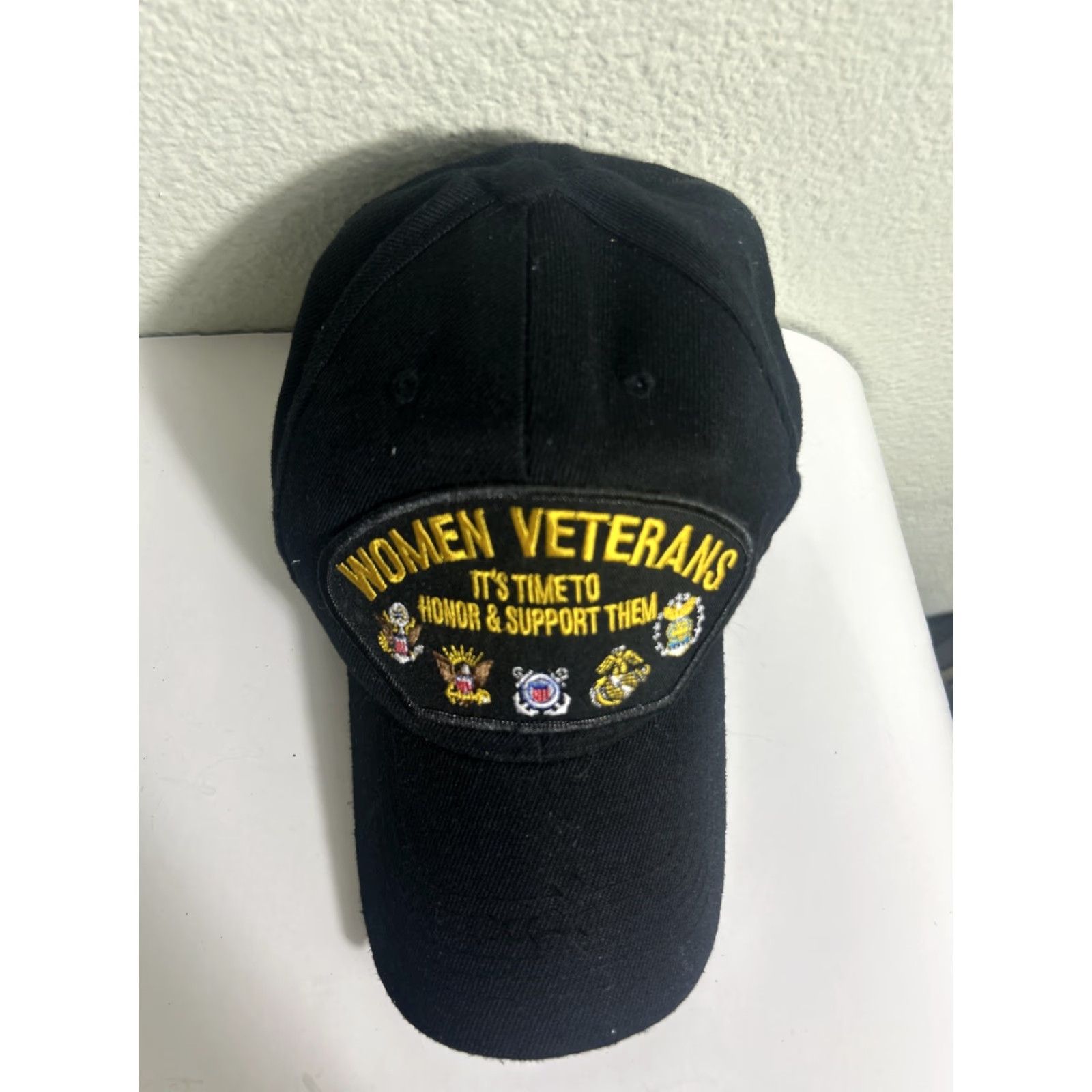 Vintage Women Veterans Hat Strapback Black Honor And Support Them Size ONE SIZE - 6 Thumbnail