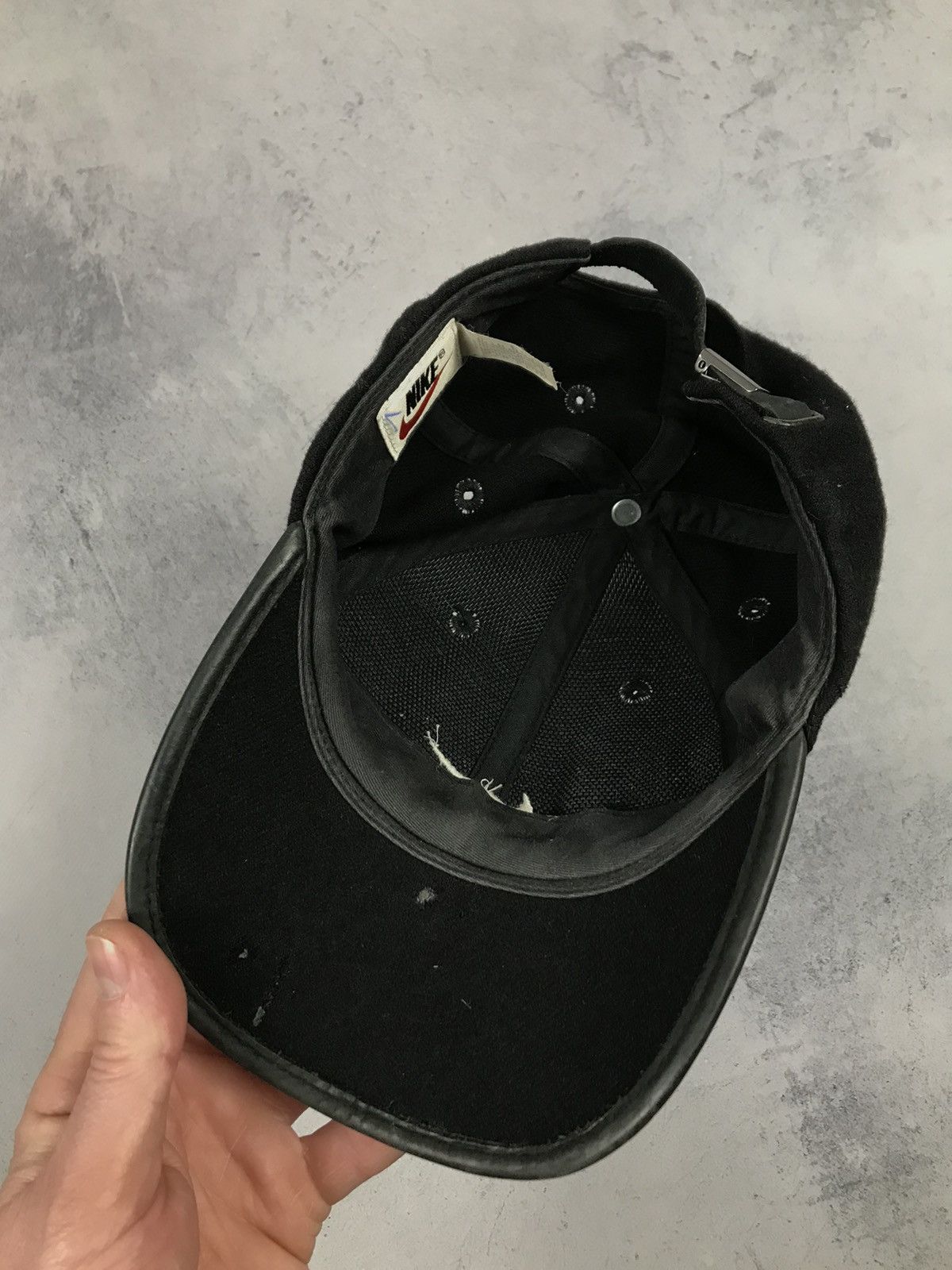 Nike × Vintage Vintage 90s Nike Embroidered Centre Swoosh Logo Wool Cap Size ONE SIZE - 9 Thumbnail