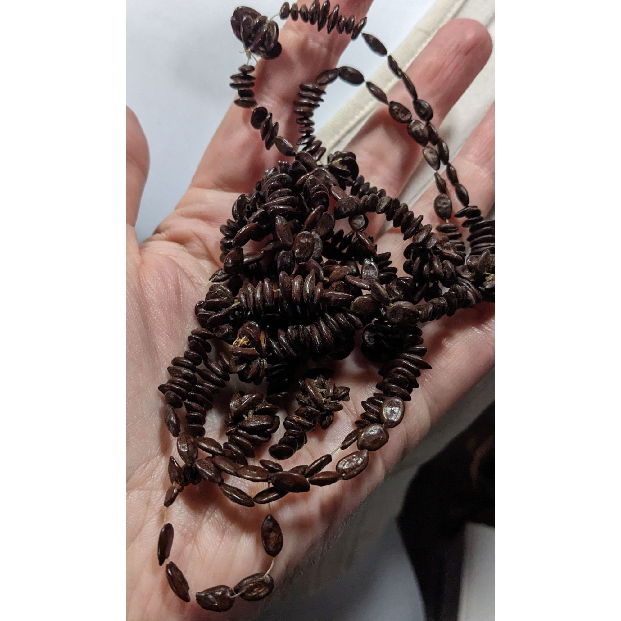 Handmade Handcrafted Apple Seed Dark Brown Beaded Necklace Size ONE SIZE - 4 Thumbnail