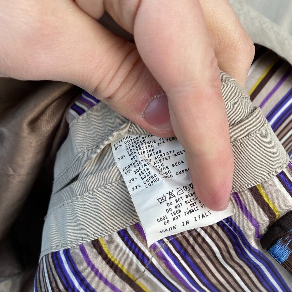 Etro Etro Parid Beige Collared Black Button Trench Coat Size 50 Size US M / EU 48-50 / 2 - 8 Thumbnail