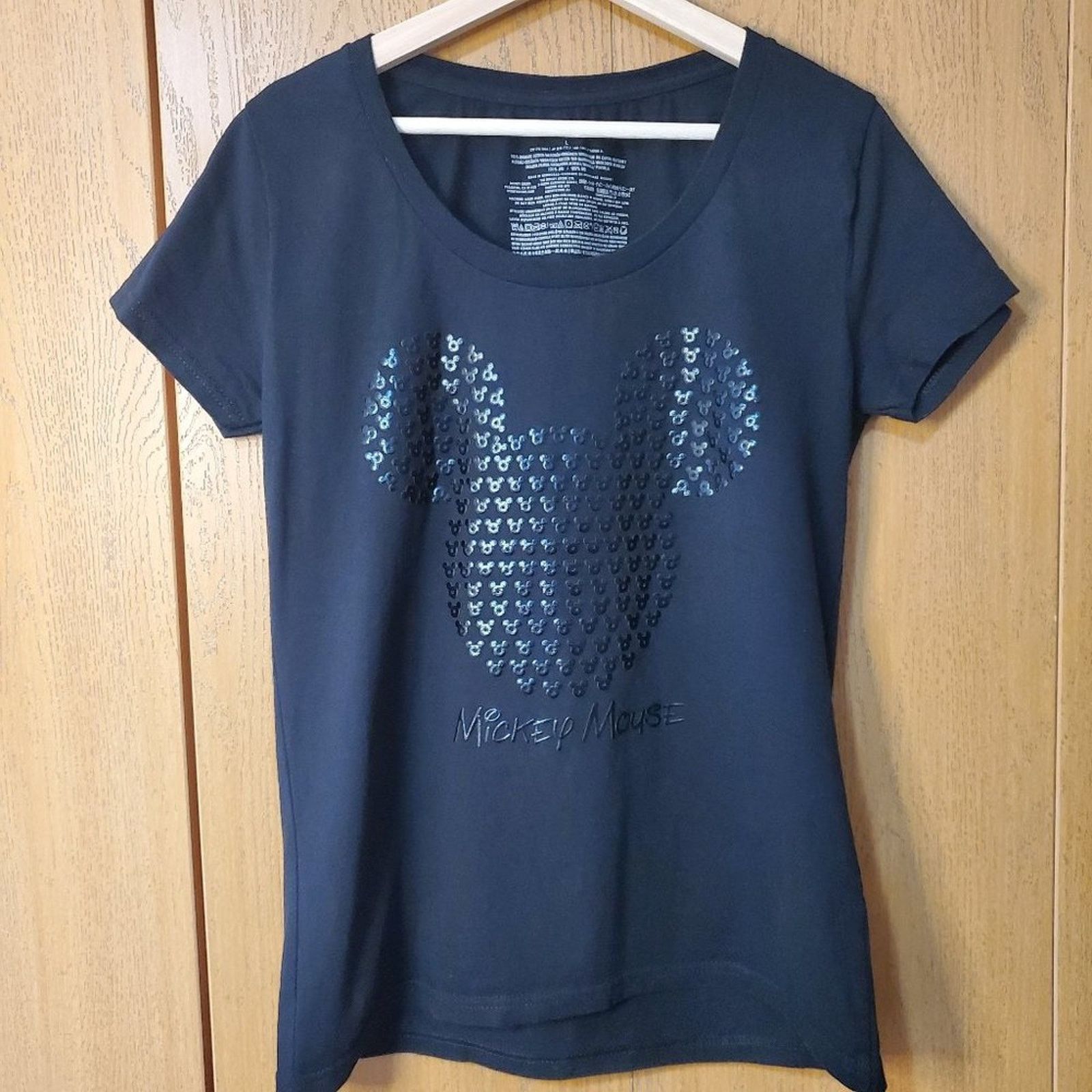Disney Disney Store Black Mickey Mouse Swoop Neck T-Shirt Size L / US 10 / IT 46 - 3 Thumbnail