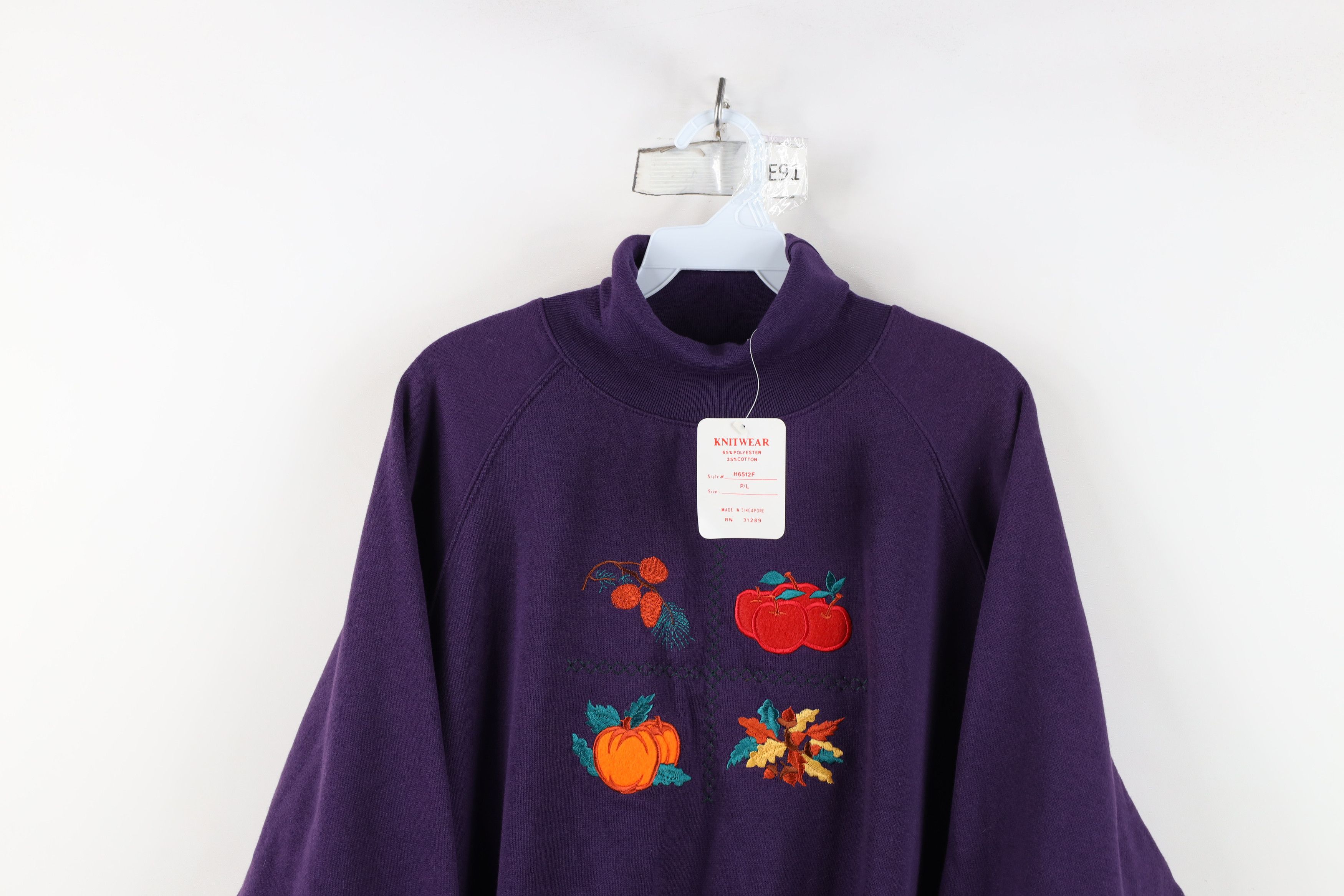 Vintage Deadstock Vintage 90s Streetwear Fall Turtleneck Sweatshirt Size L / US 10 / IT 46 - 2 Thumbnail