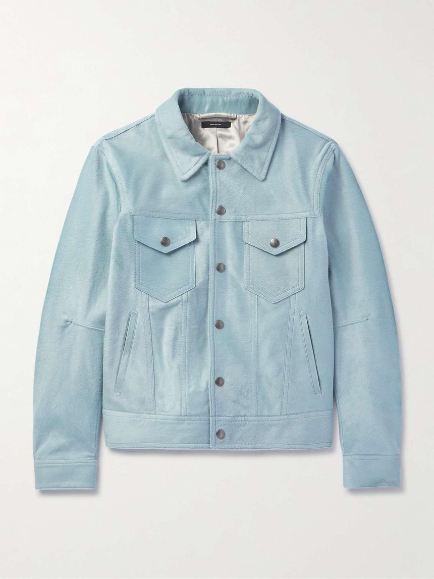 Tom Ford o1w1db10125 LBS041 Pony Hair Jean Jacket in Blue Size US S / EU 44-46 / 1 - 1 Thumbnail