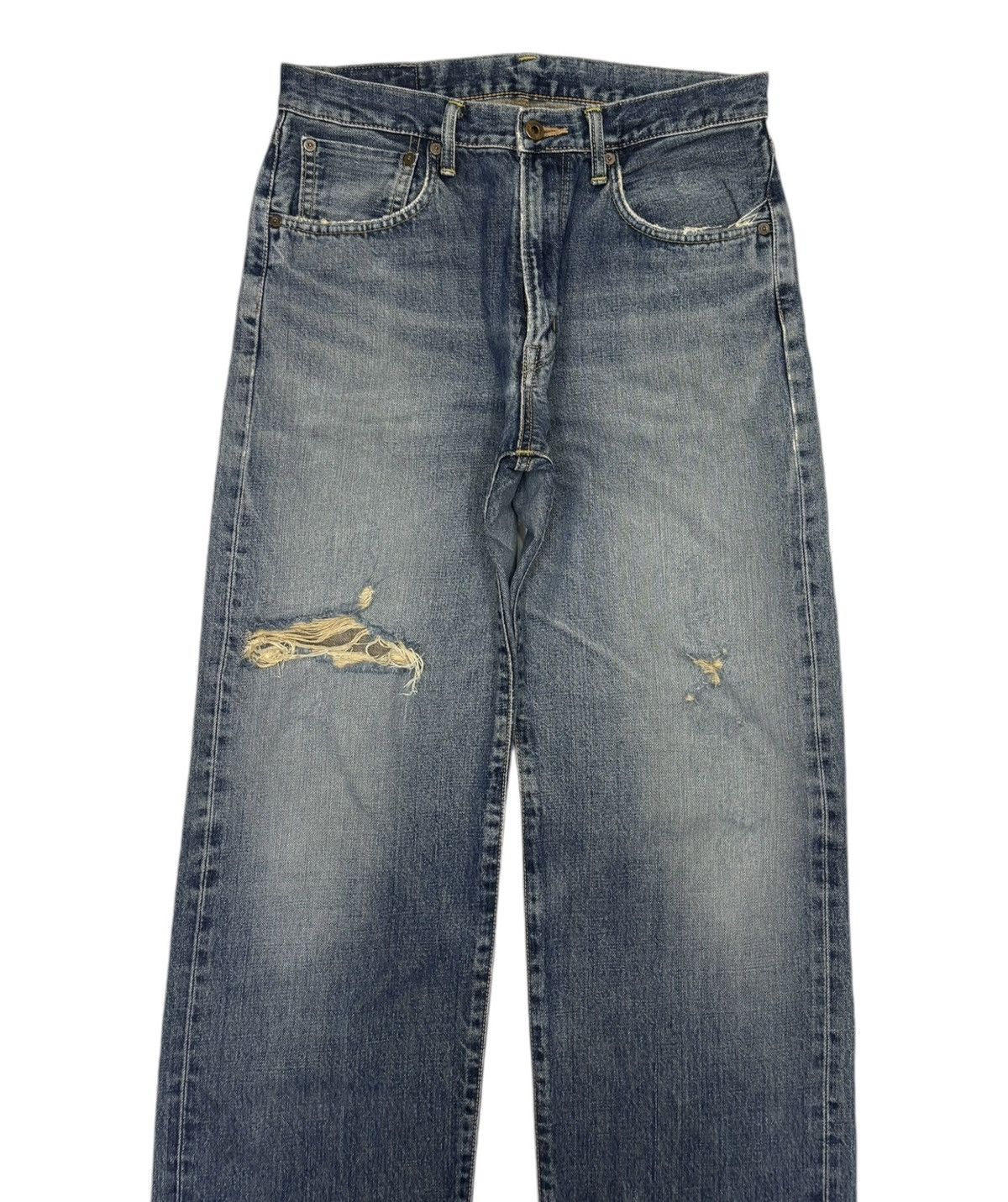 Kapital 🔥EDWIN 505x SELVEDGE BAGGY JEANS RIPPED DENIM JEANS Size US 30 / EU 46 - 3 Thumbnail