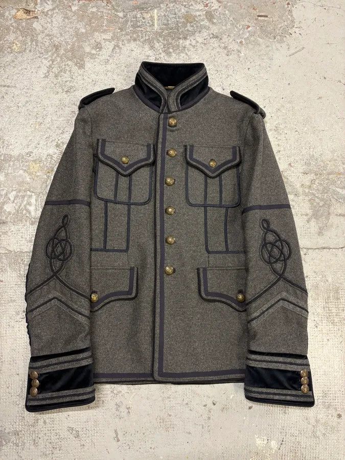 Dolce & Gabbana AW2009 Dolce & Gabbana Grey & Navy Napoleon Officer Wool Jacket Size 42R - 1 Thumbnail
