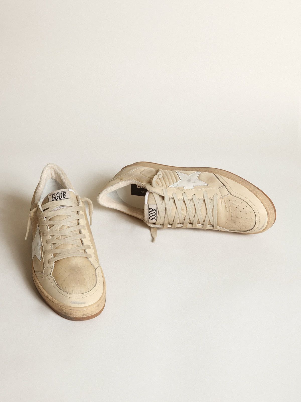 Golden Goose o1w1db10625 Ball Star Sneakers in Ivory/White Size US 13 / EU 46 - 2 Thumbnail