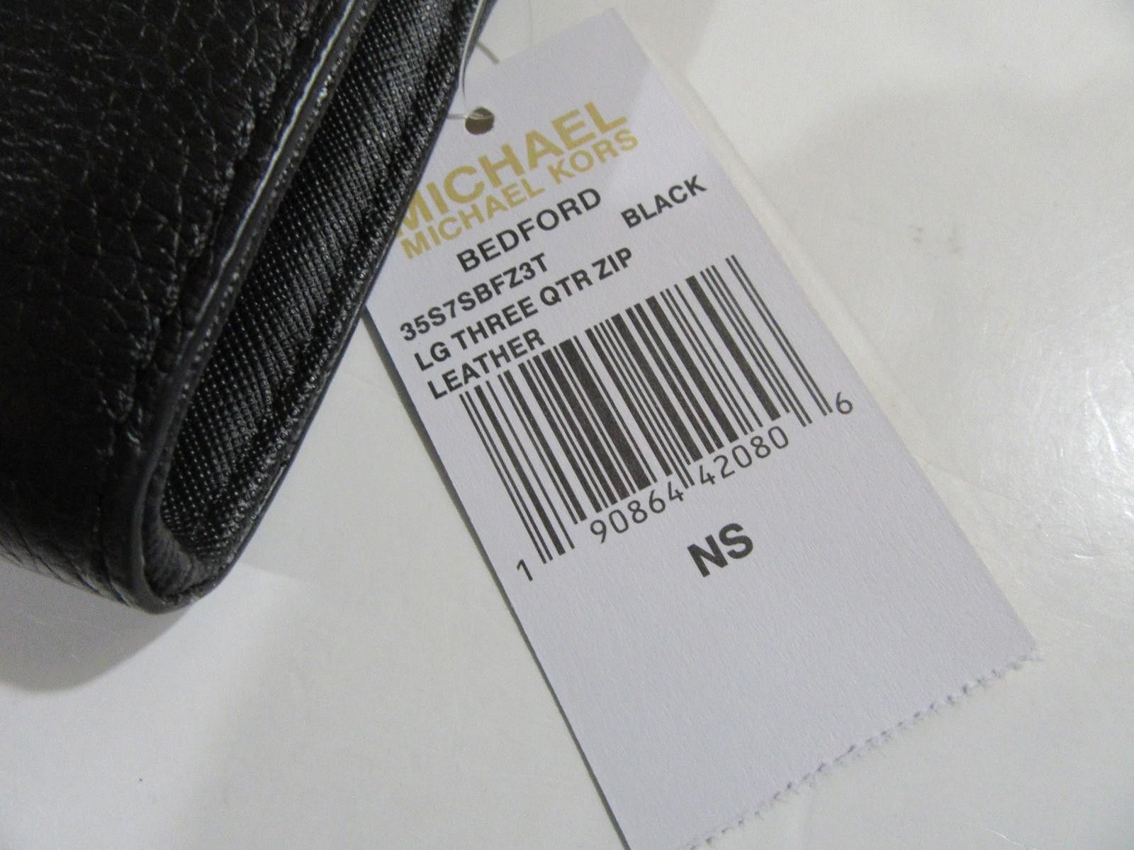 Michael Kors Michael Kors Bedford Large Three Quarter Zip Leather Wallet Size ONE SIZE - 3 Thumbnail