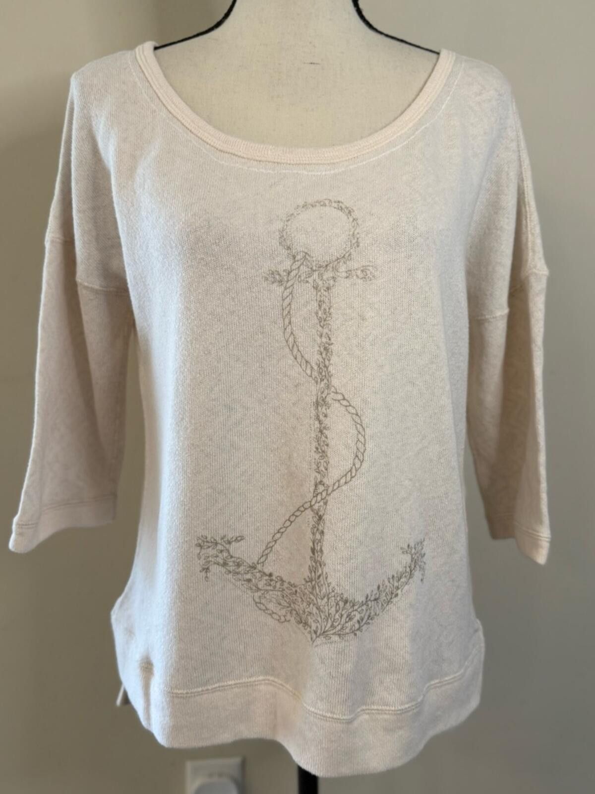 Other Beige boho floral anchor sweater crop sleeves SZ M Size M / US 6-8 / IT 42-44 - 1 Thumbnail