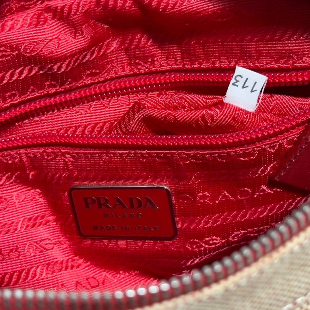Prada Prada Sport - Canvas Red Leather Shoulder Bag Beige Camera Size ONE SIZE - 8 Thumbnail