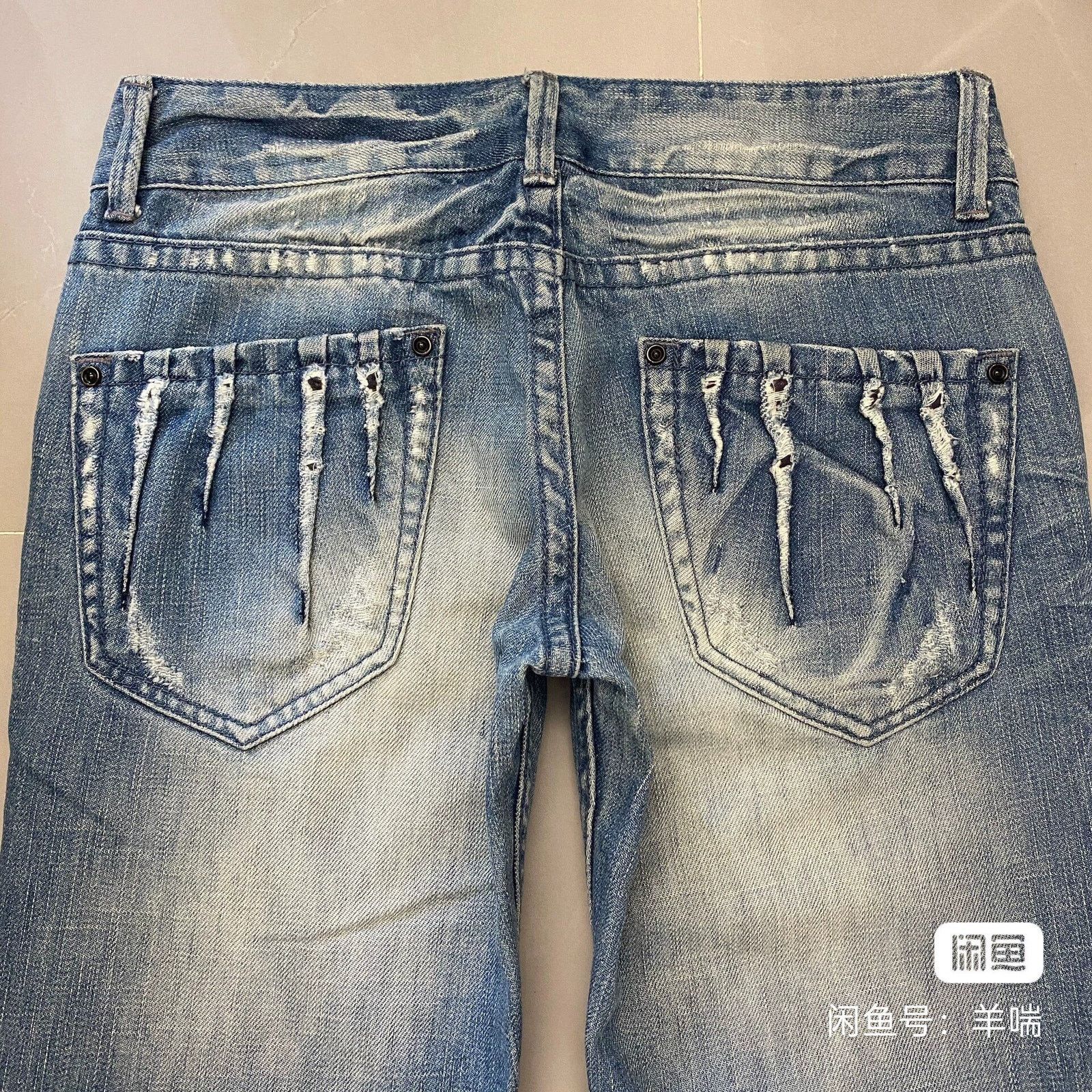 Hysteric Glamour Vintage Japanese Brand Faded Clawmark Low Rise Denim Jeans Size 30" / US 8 / IT 44 - 4 Thumbnail