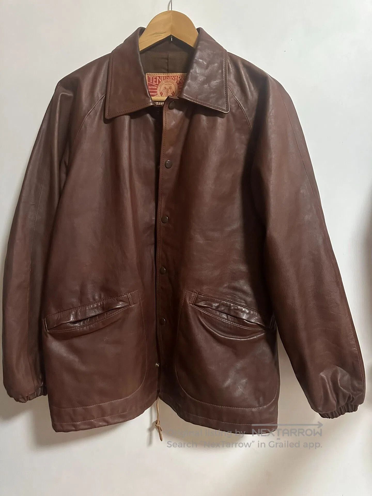 Japanese Brand Tenjiworks Leather Coach Jacket in Brown. Size US XXS / EU 40 - 1 Thumbnail