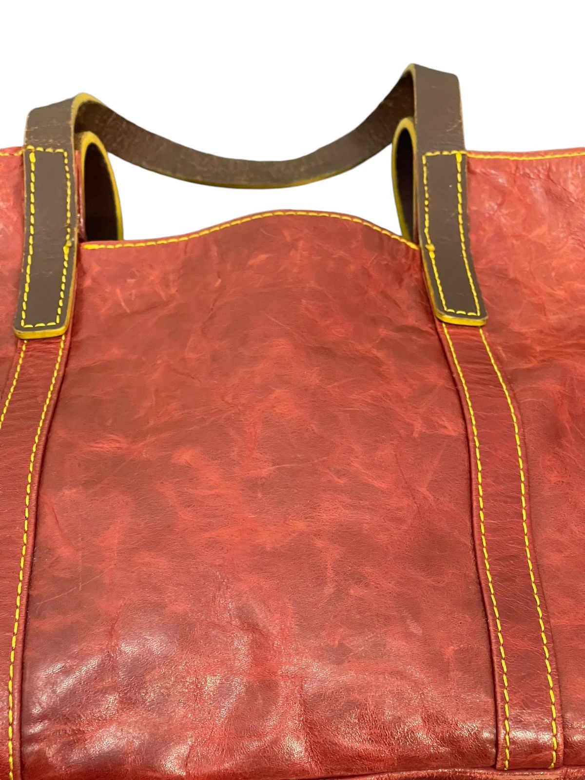 Genuine Leather Full Leather Pelle Borsa Burgundy Tote Bag 1🟩0 Size ONE SIZE - 10 Thumbnail