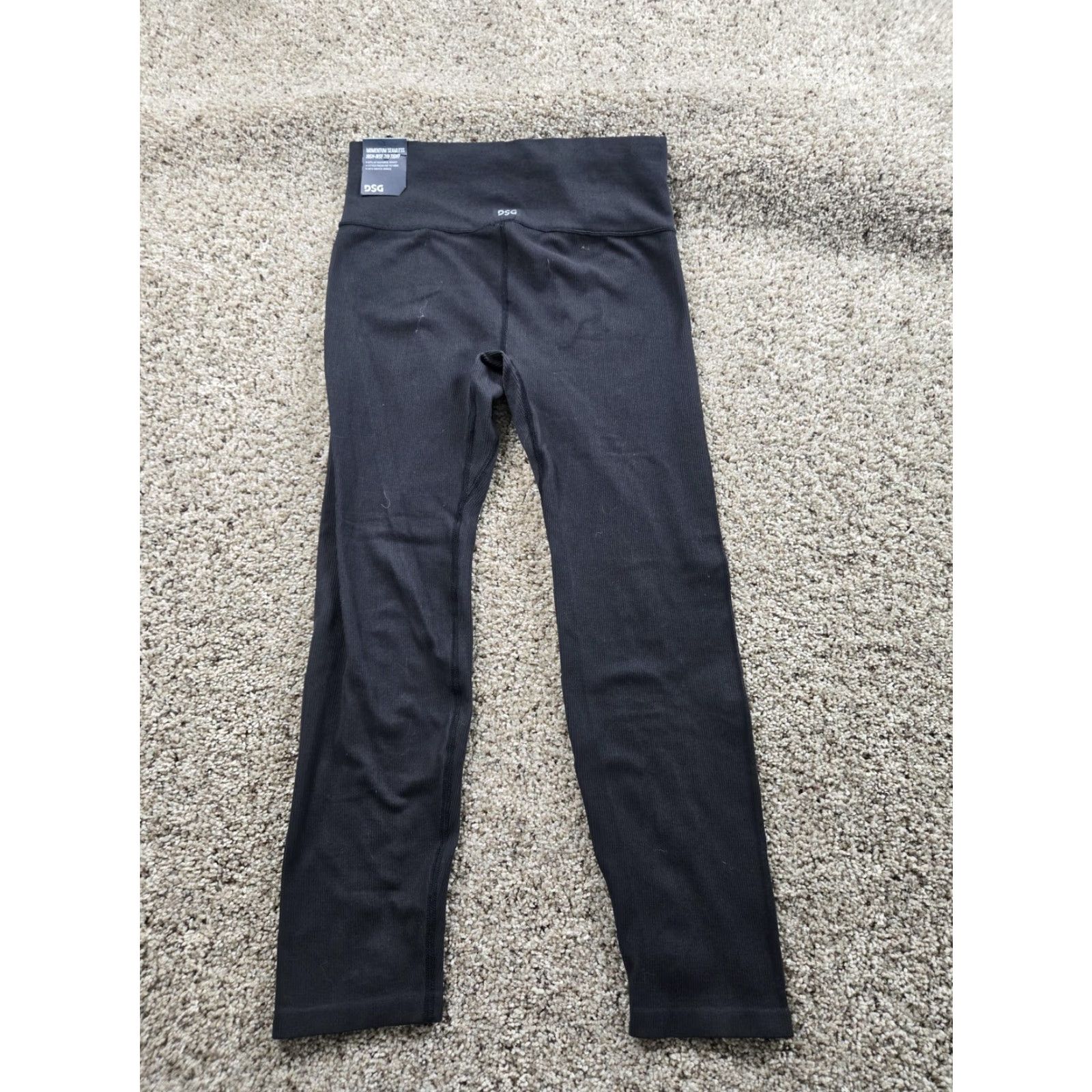 Vintage DSG Momentum Seamless Leggings Womens Large Black High Rise 7/8 Tight Athletic Size 36" / US 14 / IT 50 - 5 Thumbnail