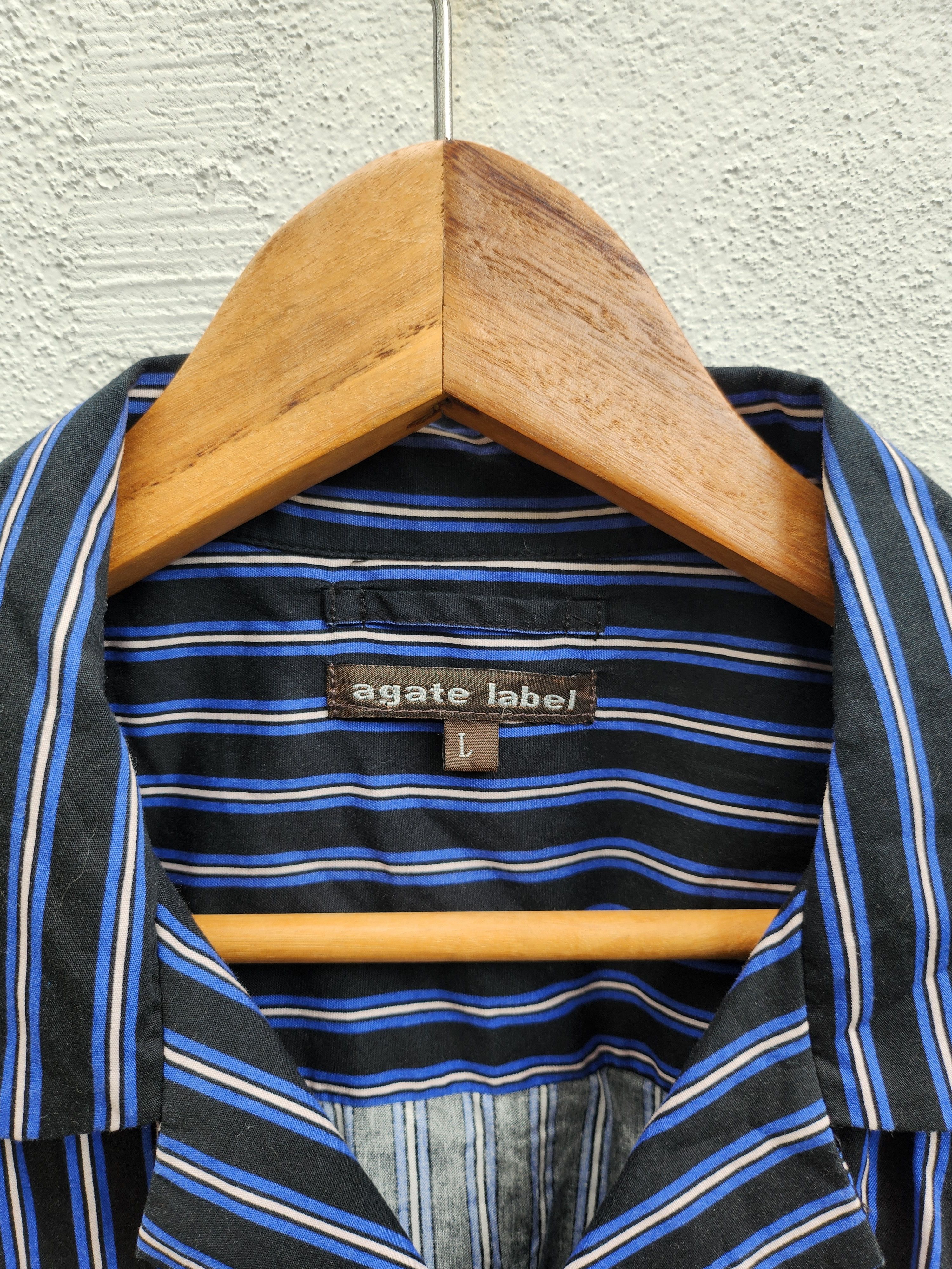 Japanese Brand 💥 Agate Label Stripes Casual Shirt Size US L / EU 52-54 / 3 - 5 Thumbnail