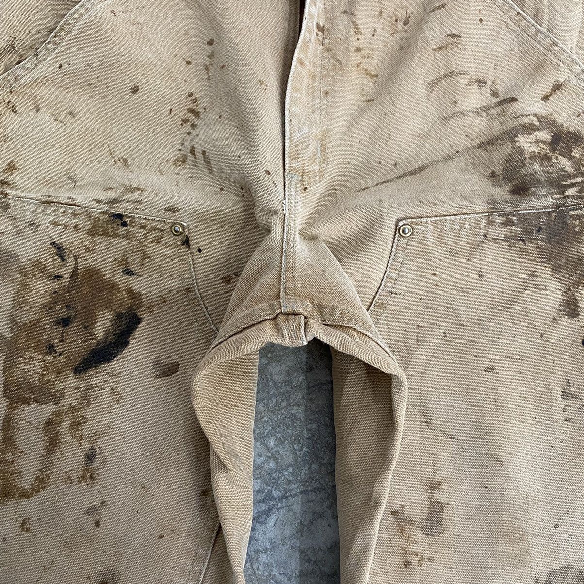 Carhartt VTG Carhartt Double Knee Faded Tan Dirty Carpenter Pants Size US 31 - 15 Thumbnail