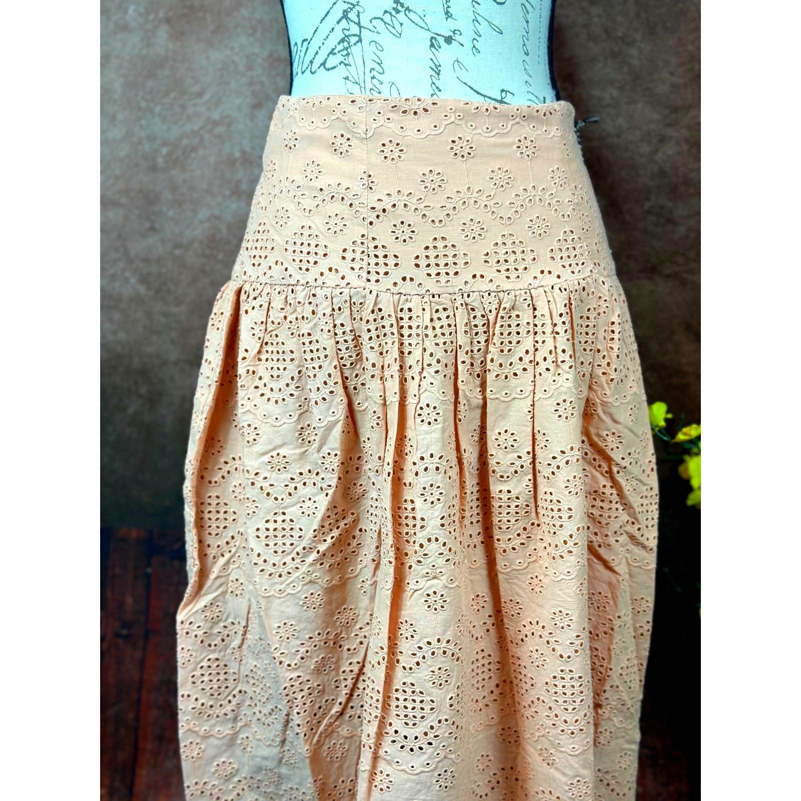 Other St Roche Winona Organic Cotton Peasant Skirt Midi Tan 4 Size 27" / US 4 / IT 40 - 10 Thumbnail