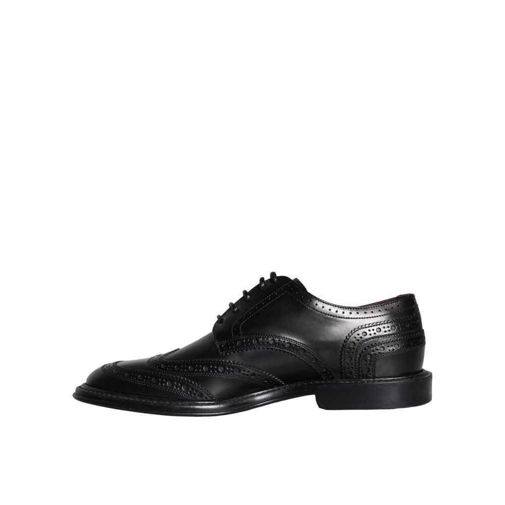 Dolce & Gabbana Dolce & Gabbana Black Leather Oxford Wingtip Formal Men Shoe Size US 6 / EU 39 - 6 Thumbnail