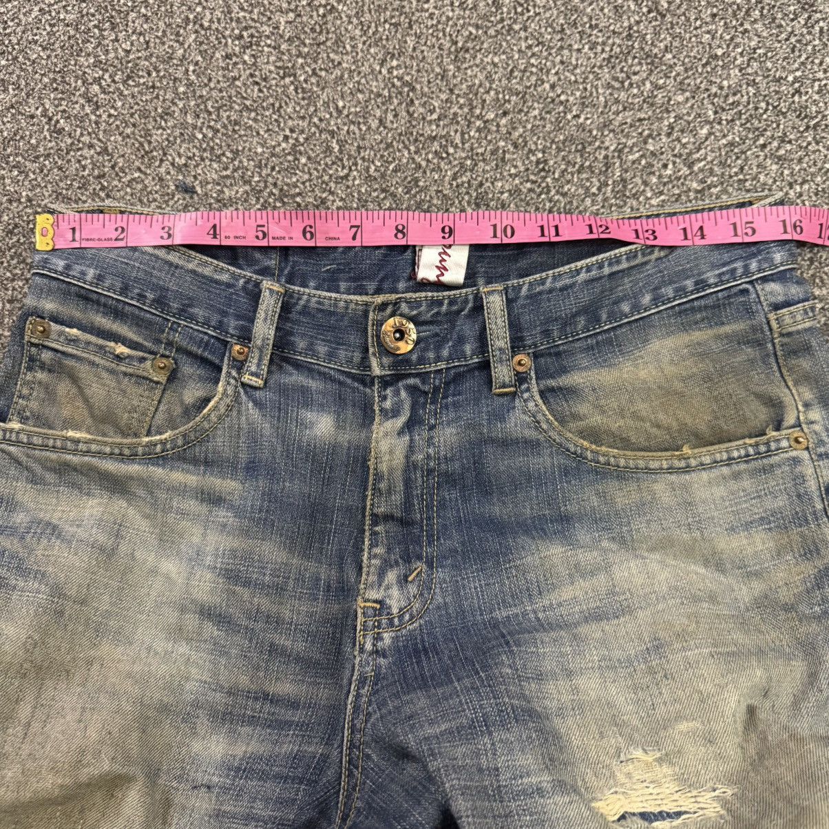 Seditionaries 🔥 Y2K Distressed J950 WideLeg Thrashed Denim Size US 32 / EU 48 - 15 Thumbnail