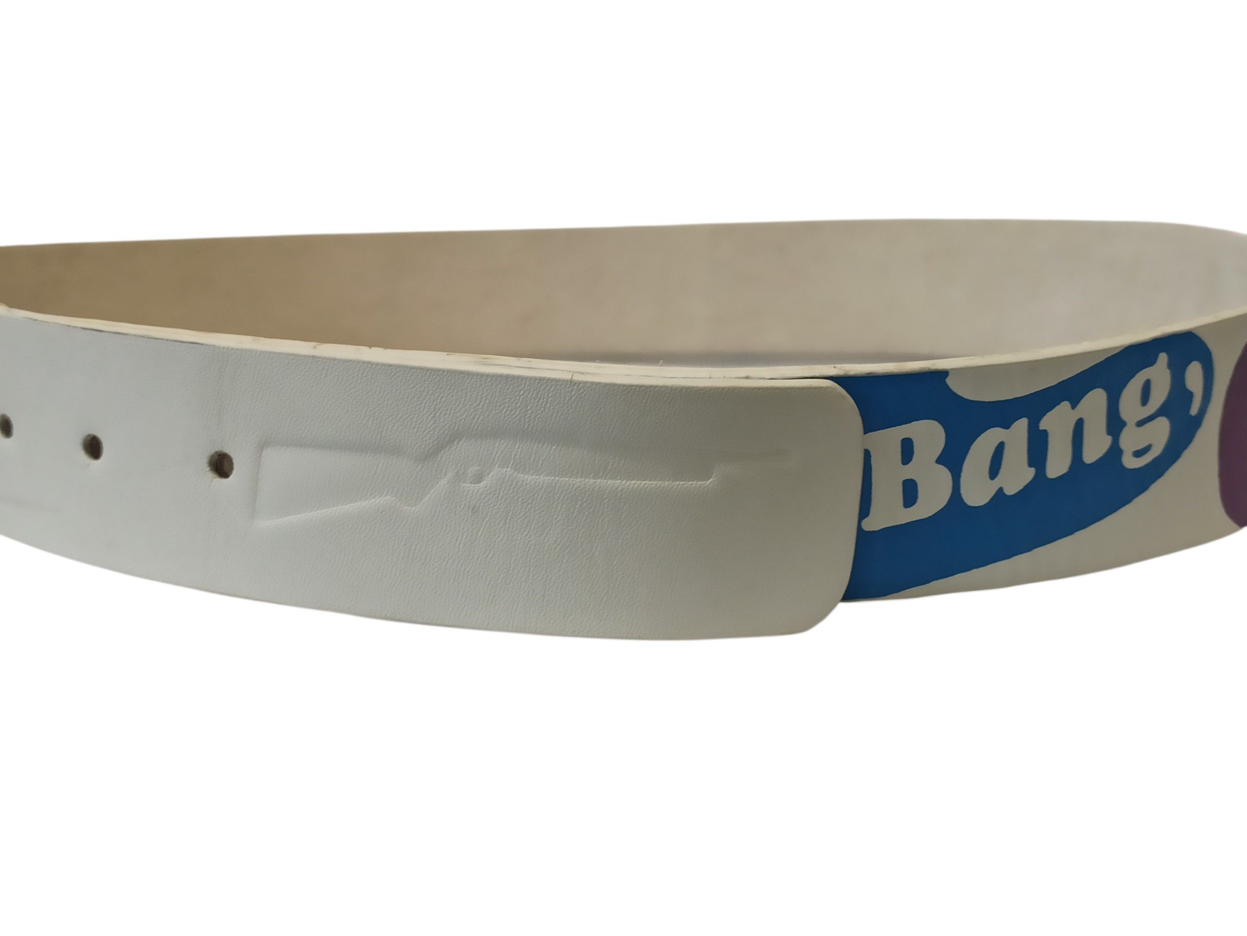 Other Zimtstern Bang Bang Vintage Leather Belt White Y2K Archive Size 36 - 3 Thumbnail