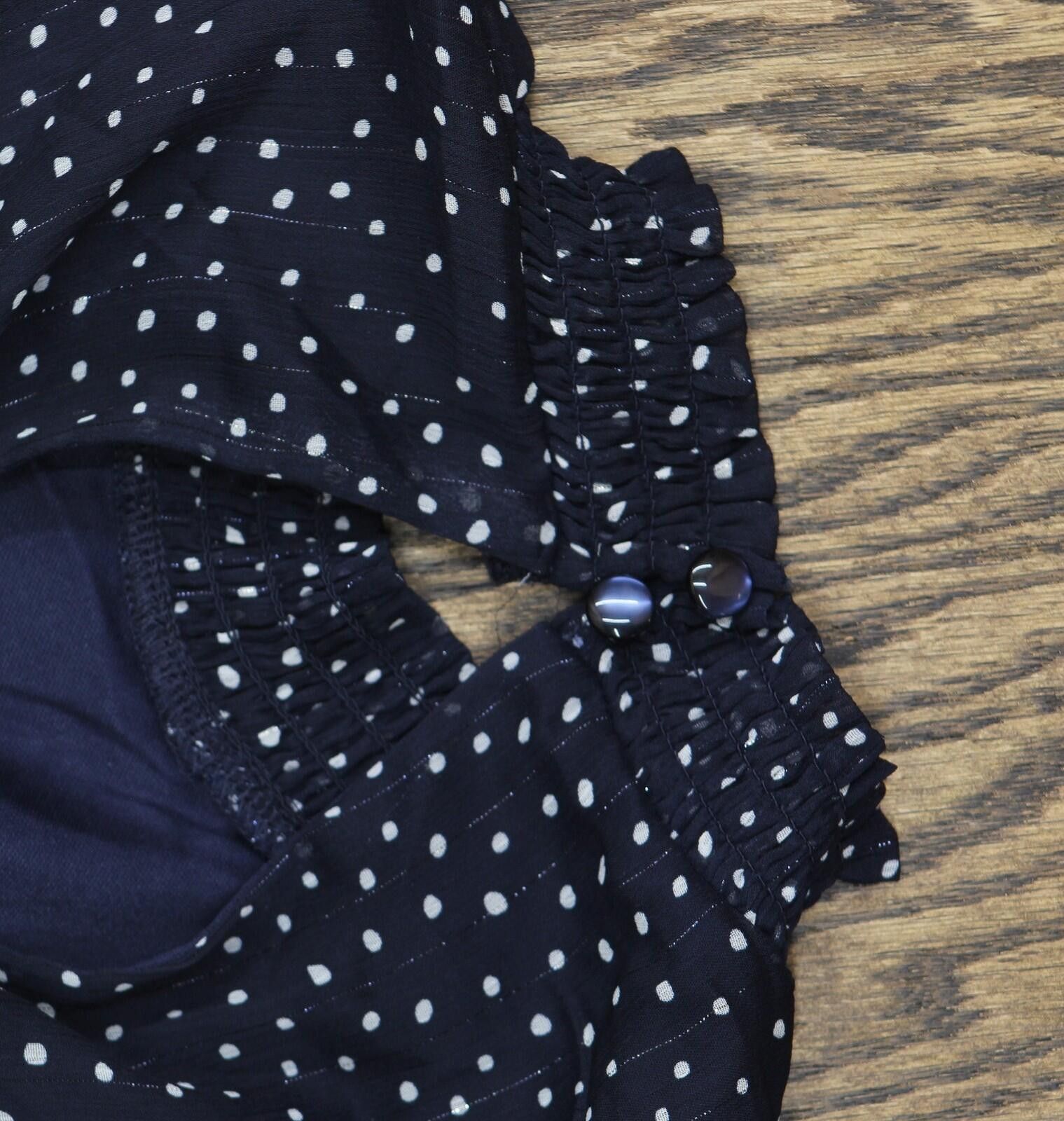 Other Nwt Crystal Doll Sleeve Fit Flare Dress Navy Blue / White S Size S / US 4 / IT 40 - 6 Thumbnail