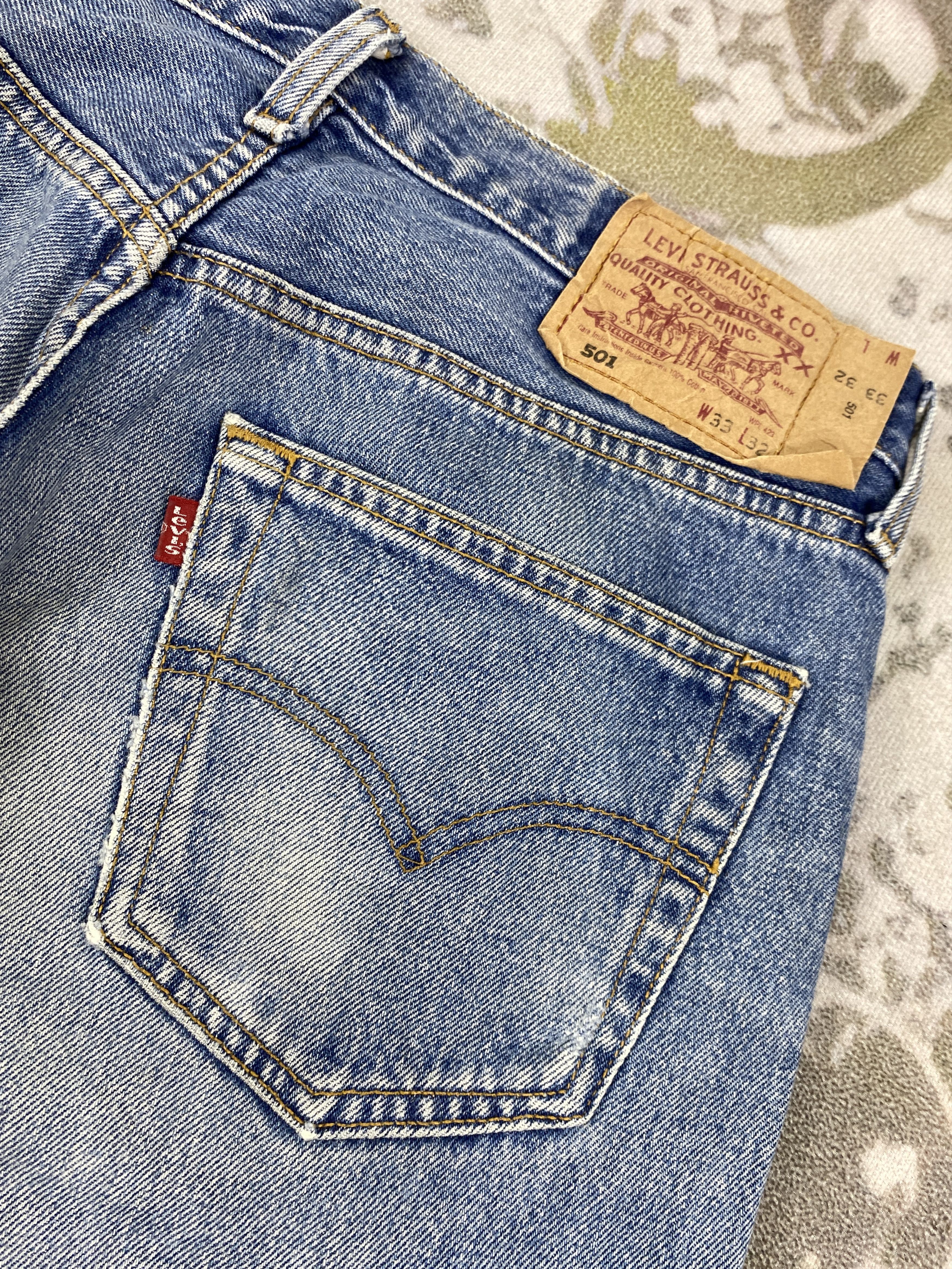 Levi's Faded Blue Vintage Levis 501 Jeans 32x14 - JN3034 Size US 32 / EU 48 - 3 Thumbnail