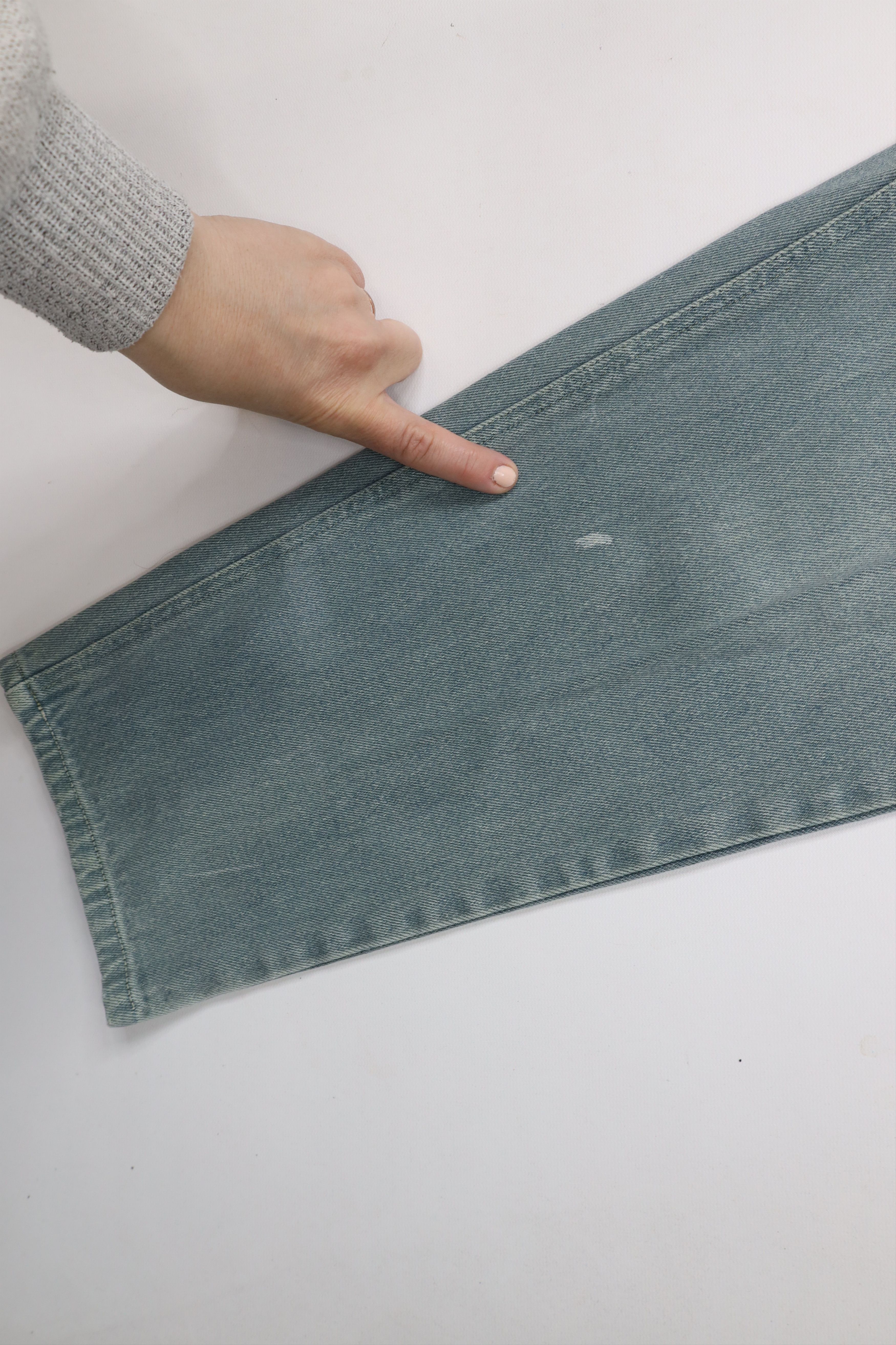 Vintage Vintage 90s Streetwear Stonewash Tapered Leg Jeans Teal Size US 32 / EU 48 - 5 Thumbnail
