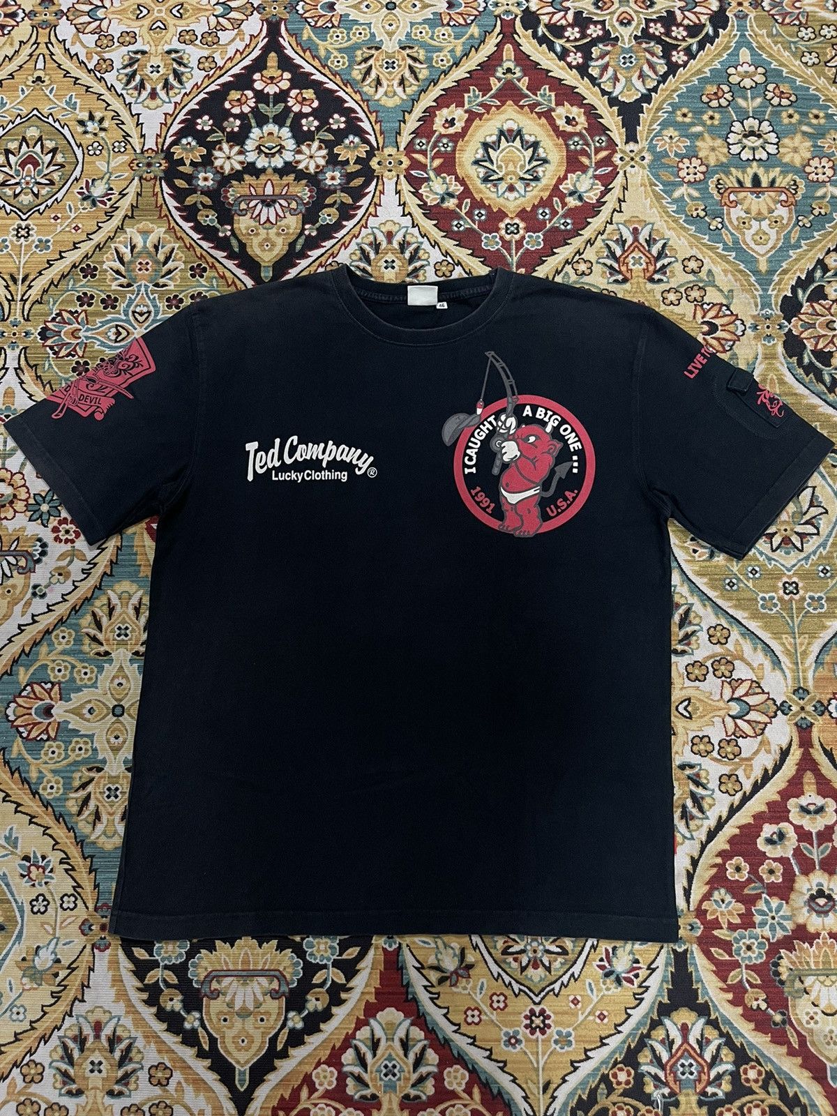 Japanese Brand × Vintage Ted Company Lucky Red Devil Sukajan Big Logo Vintage Tee Size US L / EU 52-54 / 3 - 9 Thumbnail