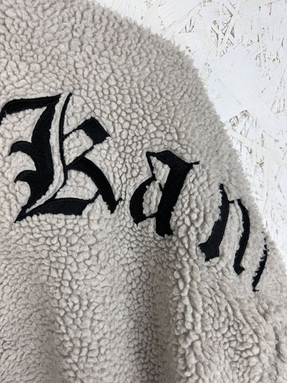 Karl Kani Karl Kani Big Logo Sherpa Fleece Jacket In Beige Size US M / EU 48-50 / 2 - 3 Thumbnail