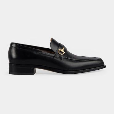 image of Gucci Half Horsebit Leather Loafers Size 10 in Black, Men's