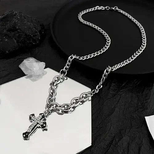 Other Retro punk necklace cross chain rock gothic style Size ONE SIZE - 4 Thumbnail