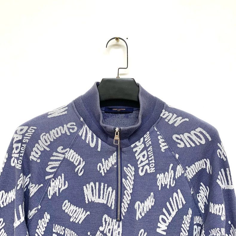 Louis Vuitton LOUIS VUITTON Full-printed logo half-zipper long sleeves Size US L / EU 52-54 / 3 - 2 Thumbnail