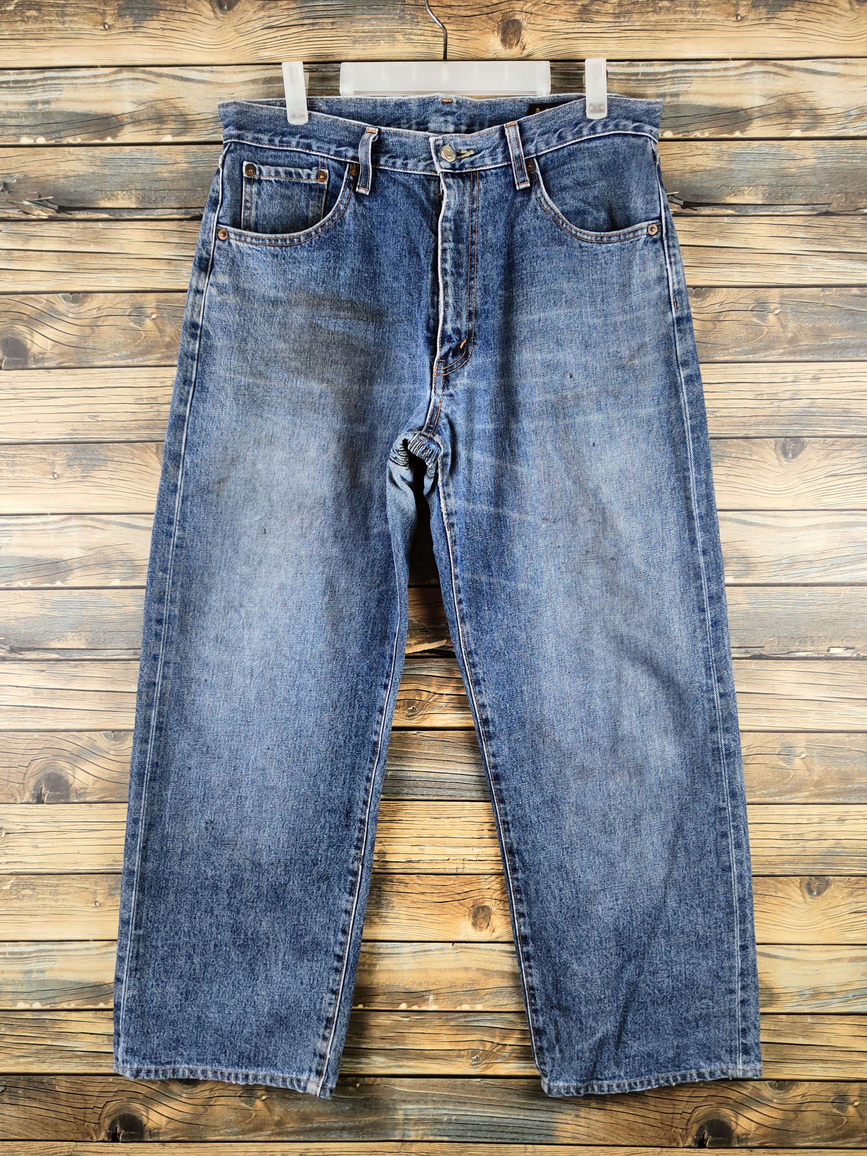 Japanese Brand Bobson Blue Distressed Ripped Jeans #S2886 Size US 33 - 1 Thumbnail