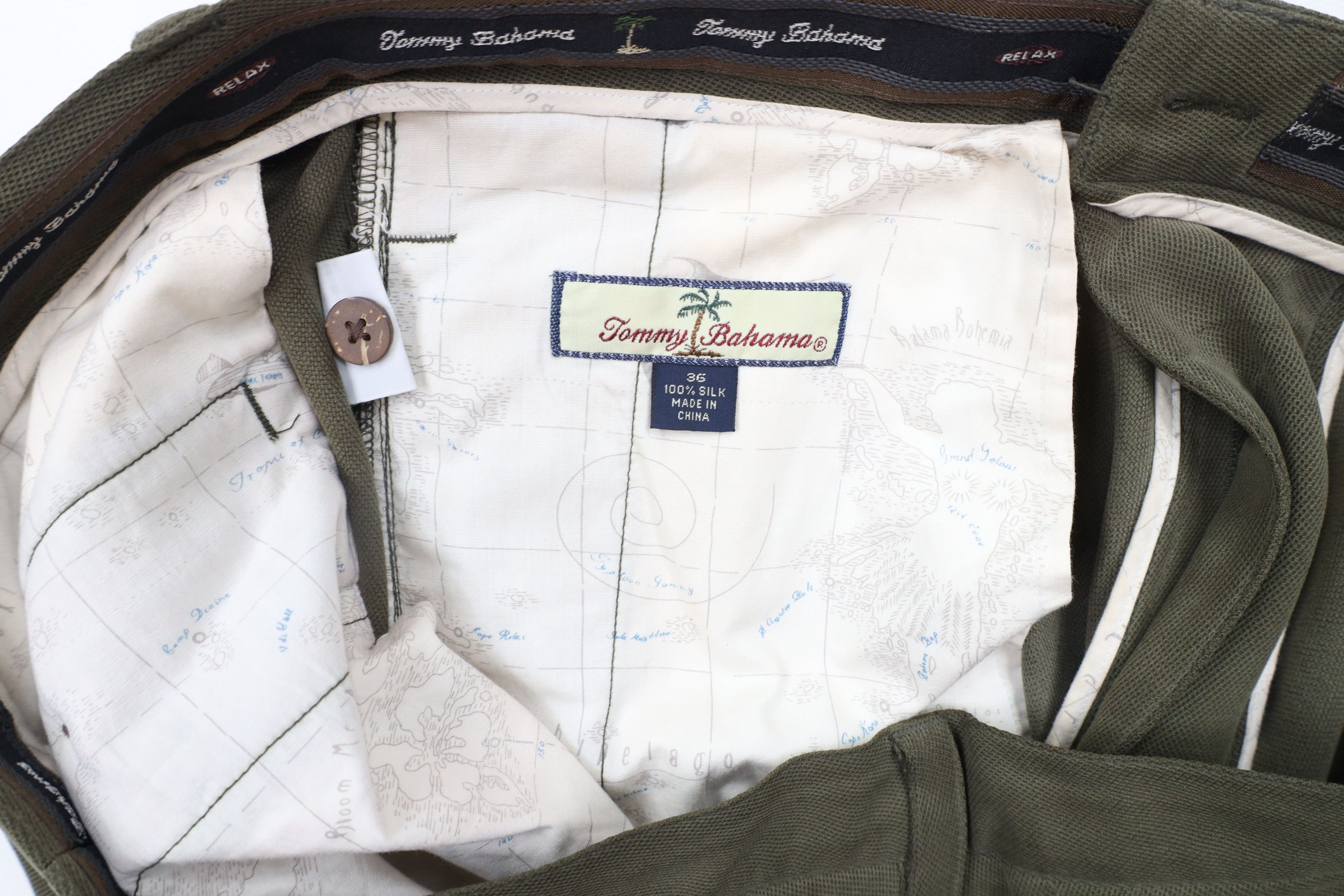Tommy Bahama Vintage 90s Tommy Bahama Pleated Wide Leg Chino Pants Green Size US 36 / EU 52 - 8 Thumbnail