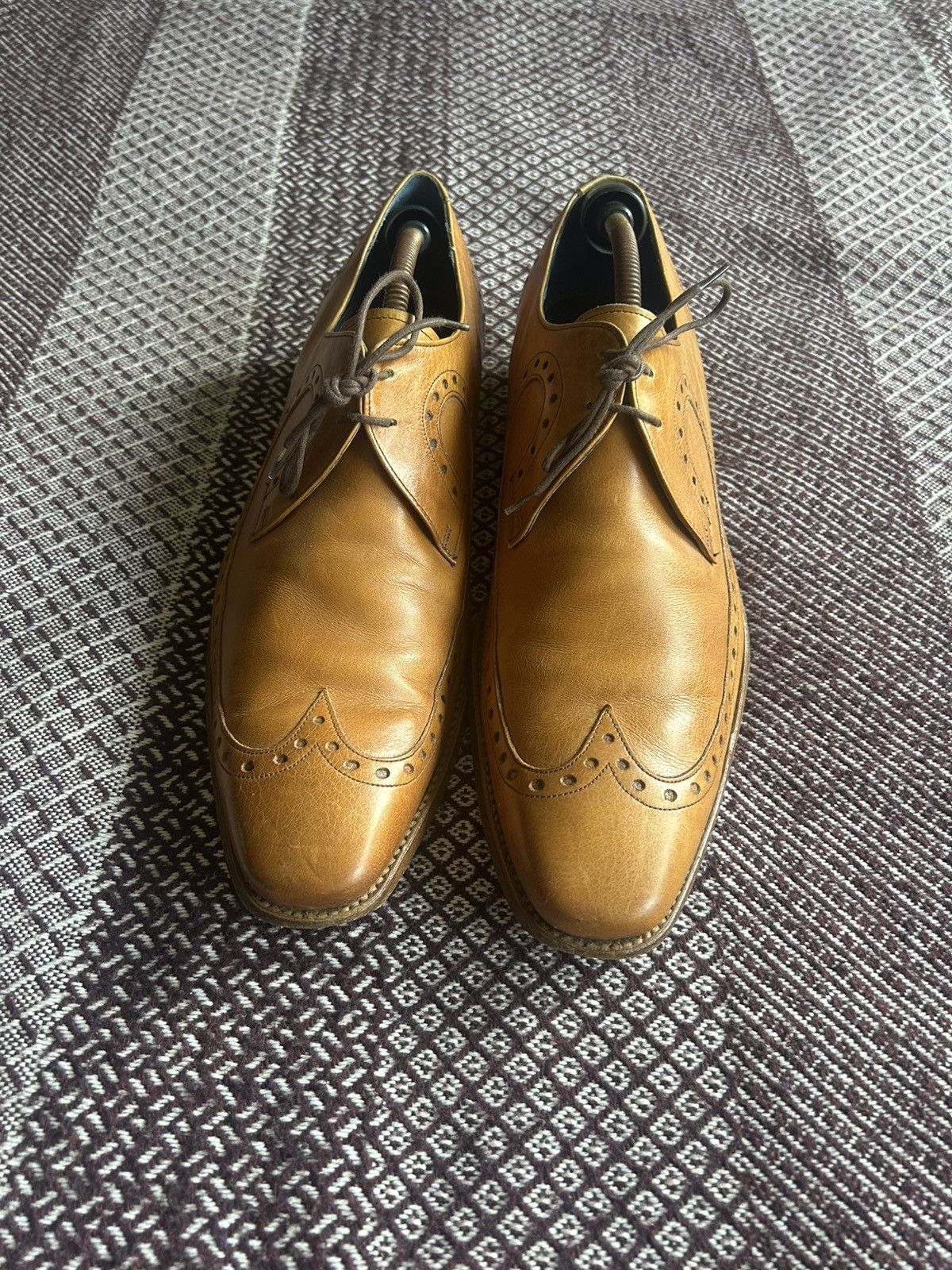 Vintage Barker Leather Luxury Shoes Brown Brogues Size 44 C14 Solid Size US 10 / EU 43 - 3 Thumbnail