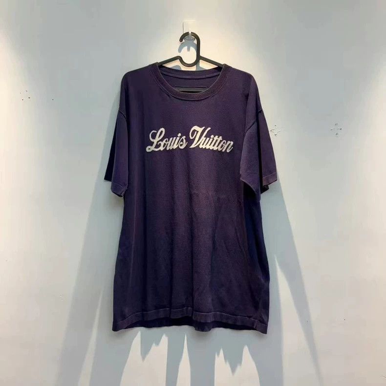 Louis Vuitton Louis Vuitton SS 22 Purple Letter Knit Short Sleeve Size US L / EU 52-54 / 3 - 1 Thumbnail