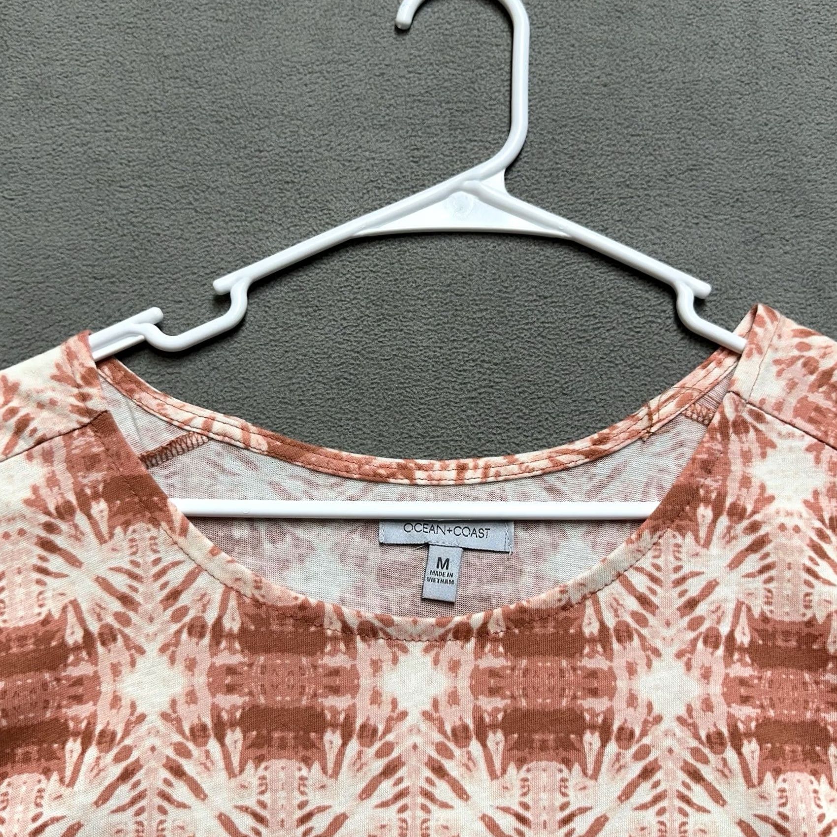 Vintage Ocean + Coast Top Womens Medium Orange Coral Tie Dye Cap Sleeves EUC Size M / US 6-8 / IT 42-44 - 3 Thumbnail