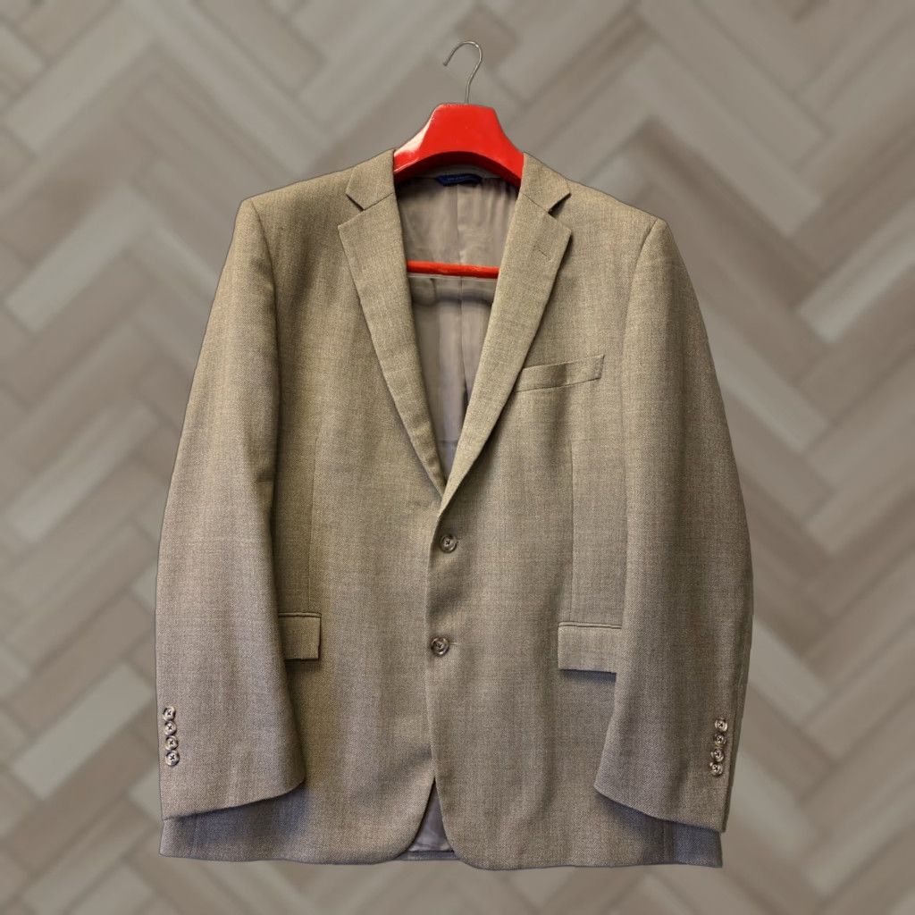 Brooks Brothers BROOKS BROTHERS VINTAGE WOOL BLAZER 2 BUTTON JACKET TAUPE SIZE 46 Mens Size 46R - 1 Thumbnail