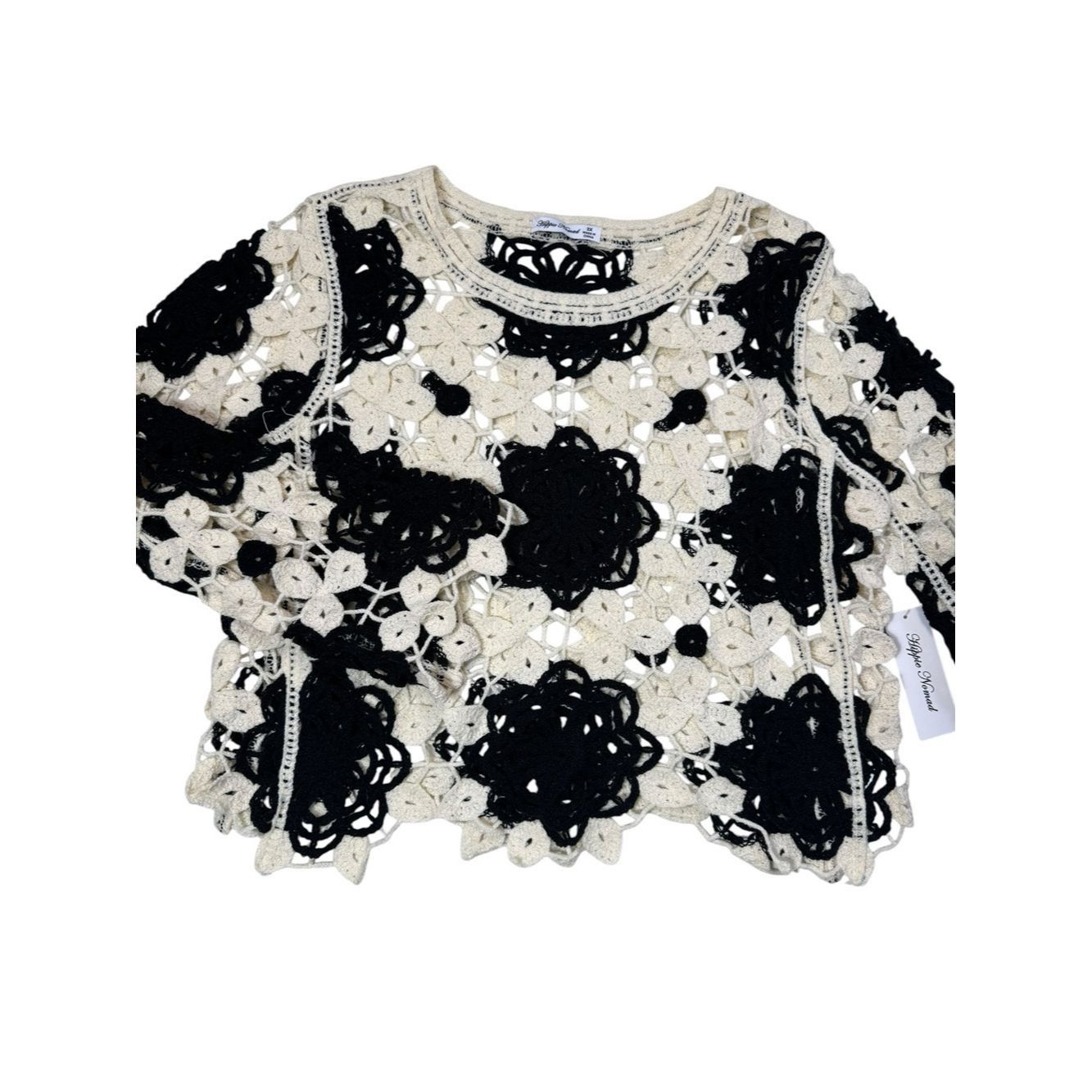 Other NWT New Hippie Nomad Crochet Cropped Sweater Size 2X Size XXL / US 16-18 / IT 52-54 - 3 Thumbnail