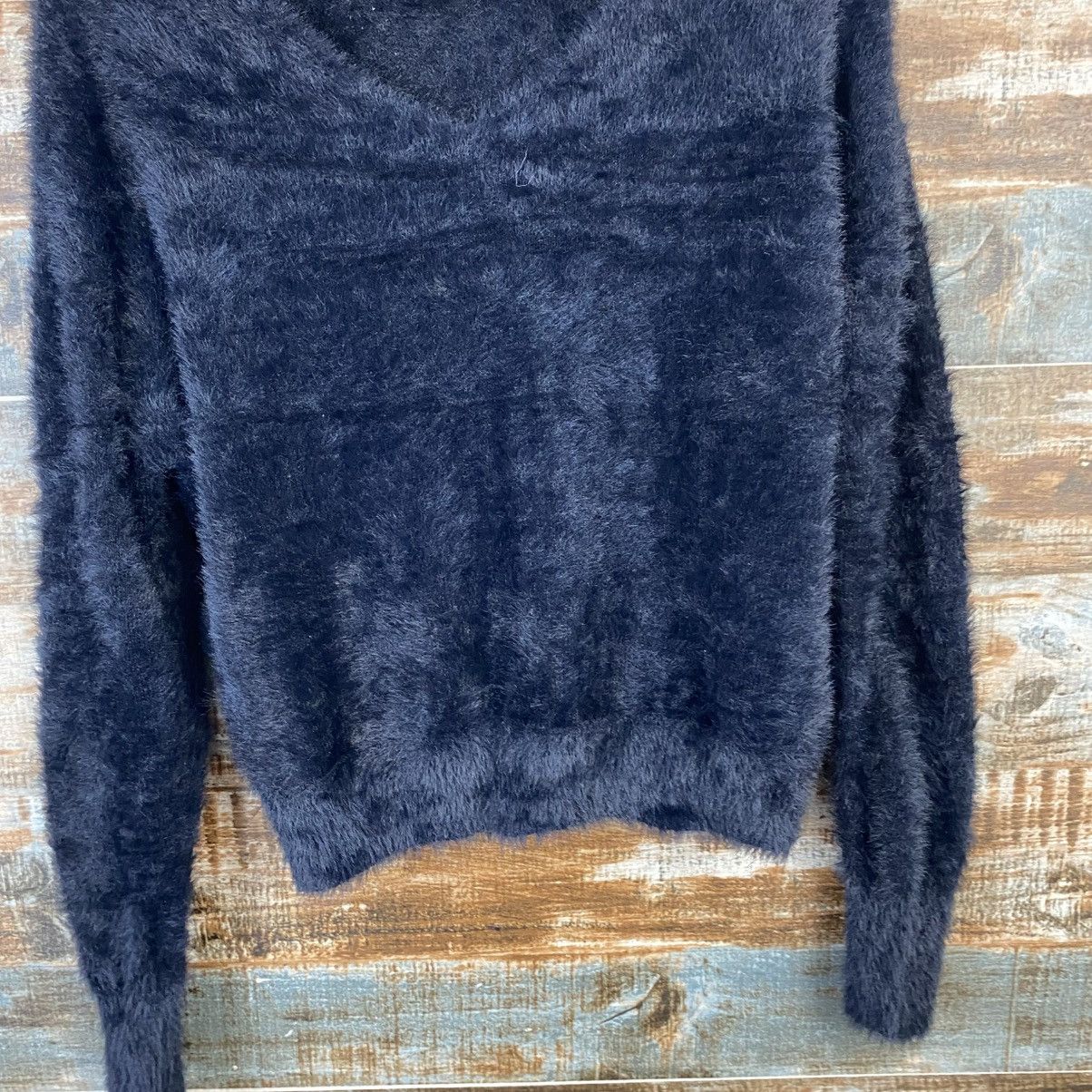 Japanese Brand DL GRL Black Fur shaggy Mohair Knitwear #C1100 Size S / US 4 / IT 40 - 6 Thumbnail
