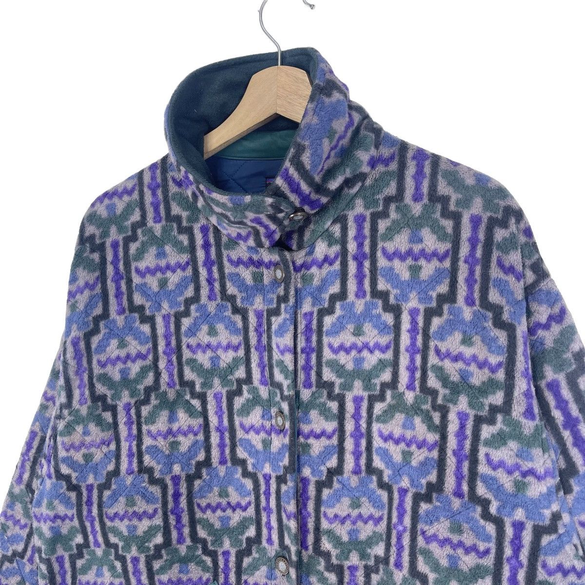 Patagonia × Vintage 90’s Patagonia Barn Tehuelche Chalcoal Fleece Jacket Size US L / EU 52-54 / 3 - 3 Thumbnail
