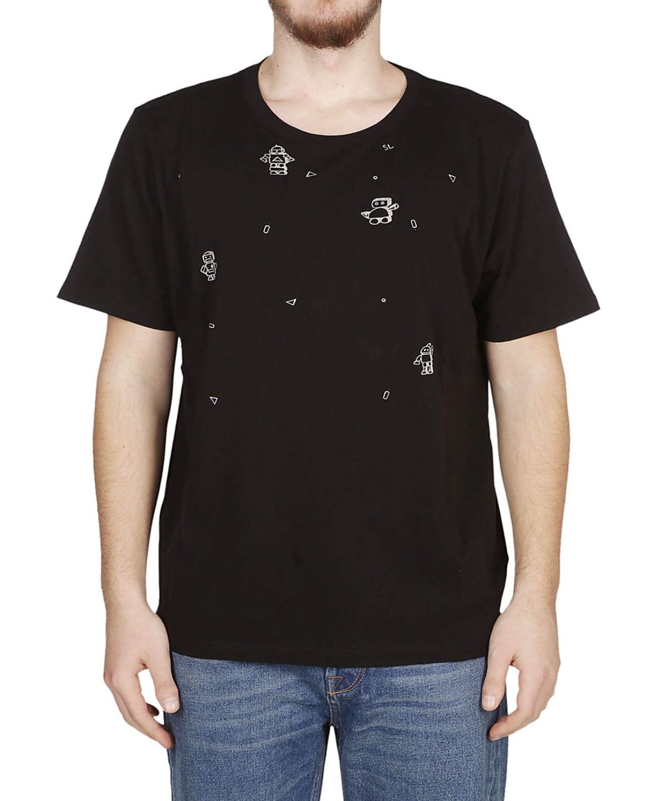 Saint Laurent Paris Saint Laurent black robot tshirt Size US M / EU 48-50 / 2 - 1 Thumbnail