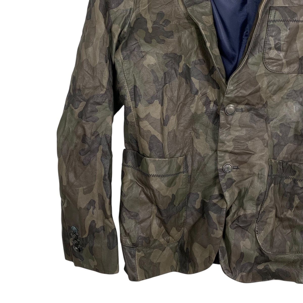 NANO universe Japanese Brand Nano Universe Camo Leather Jacket Size US XS / EU 42 / 0 - 3 Thumbnail