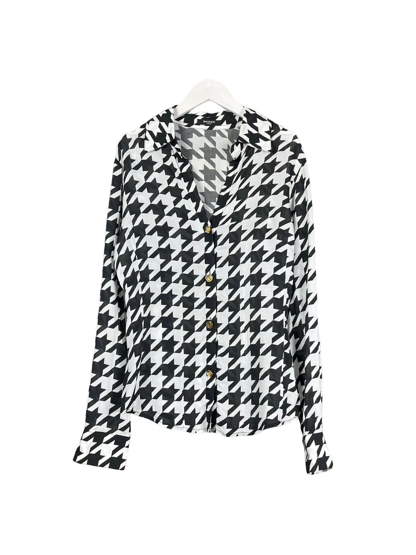 Balmain Balmain Houndstooth Button Up Shirt Size 36 Size XS / US 0-2 / IT 36-38 - 1 Thumbnail