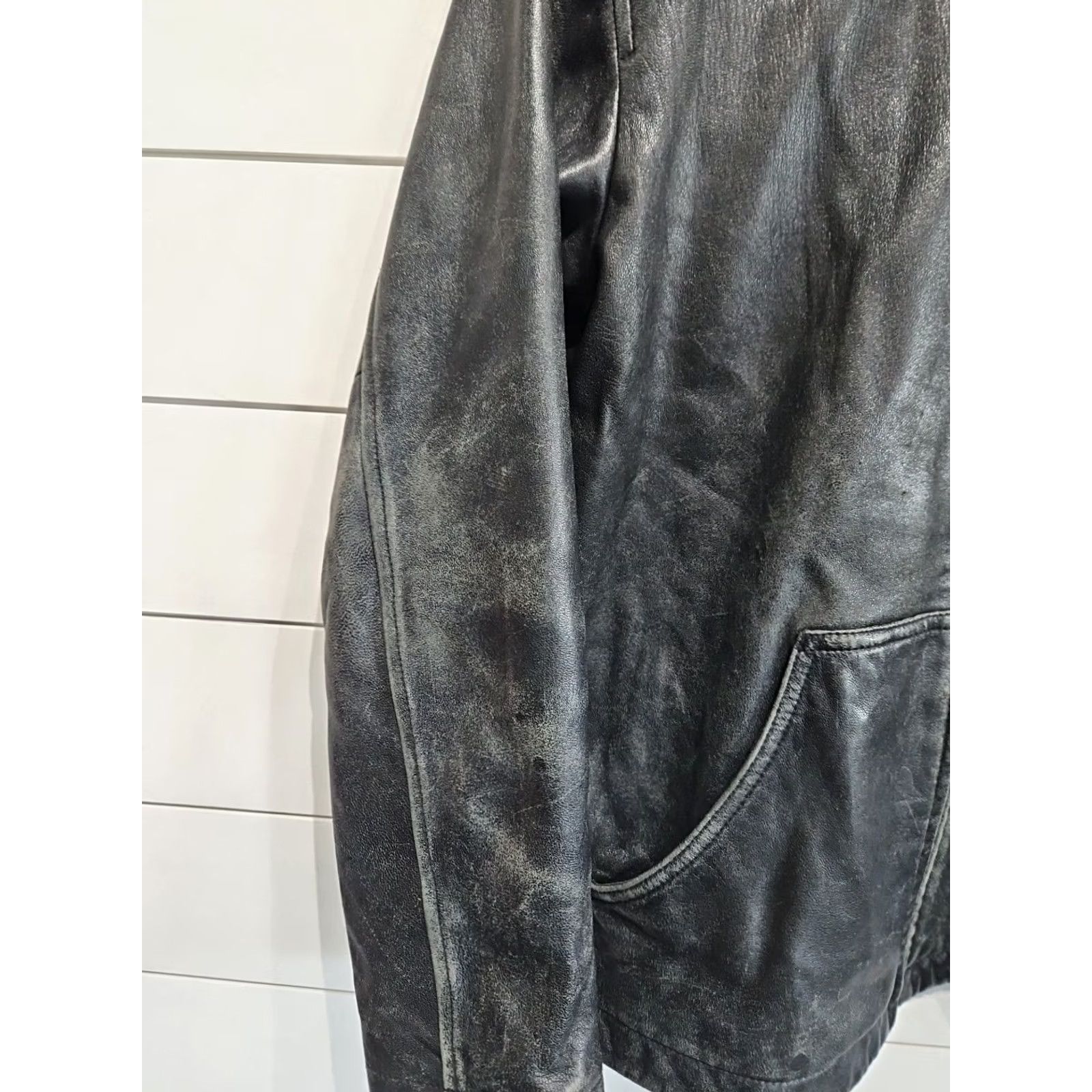Gap VINTAGE GAP Womens Jacket Leather Black Biker 90s Small Y2K Moto Motorcycle Casual Womens Small Boho? Size S / US 4 / IT 40 - 2 Thumbnail