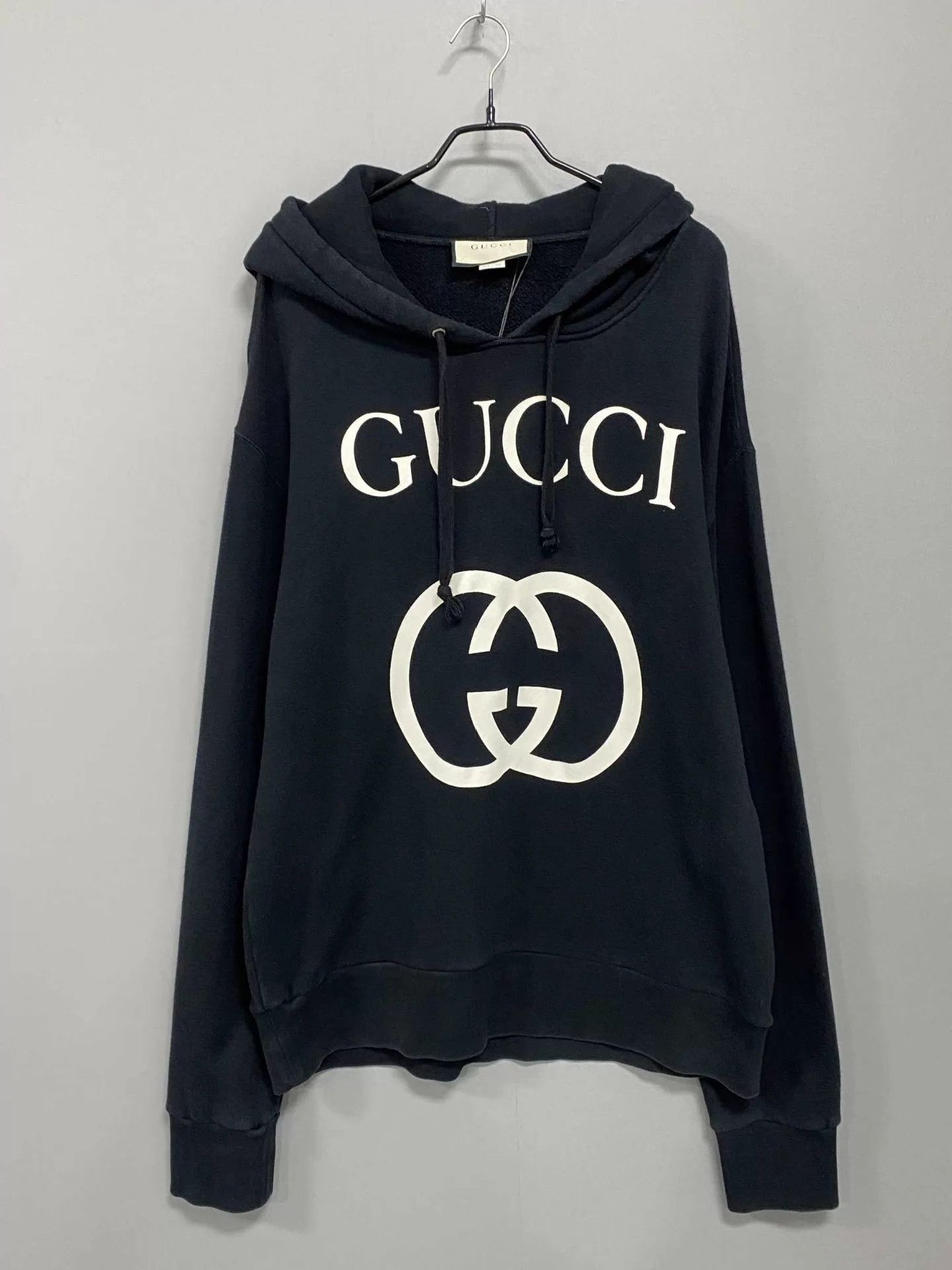 Gucci GUCCI Black Logo Letter Print Hoodie L Size US L / EU 52-54 / 3 - 1 Thumbnail