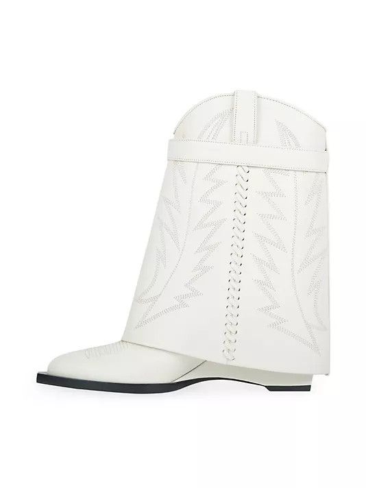 Givenchy o1srvl11e0525 Shark Lock Cowboy Ankle Boots 60mm in Ivory Size US 11 / IT 41 - 2 Thumbnail