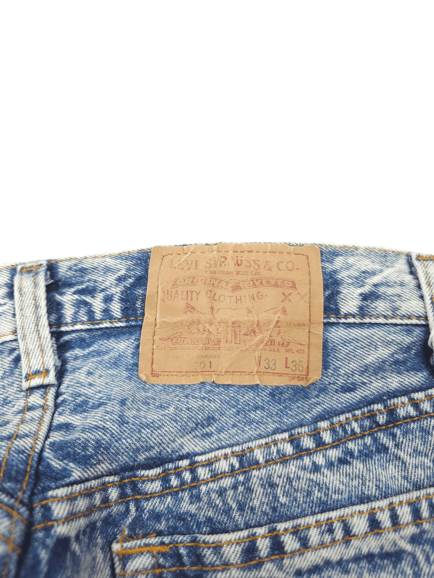 Levi's × Levi's Vintage Clothing × Vintage 💎 33/34 Vintage 90's Levi's 501 Acid Washed Straight Jeans Size US 33 - 11 Thumbnail